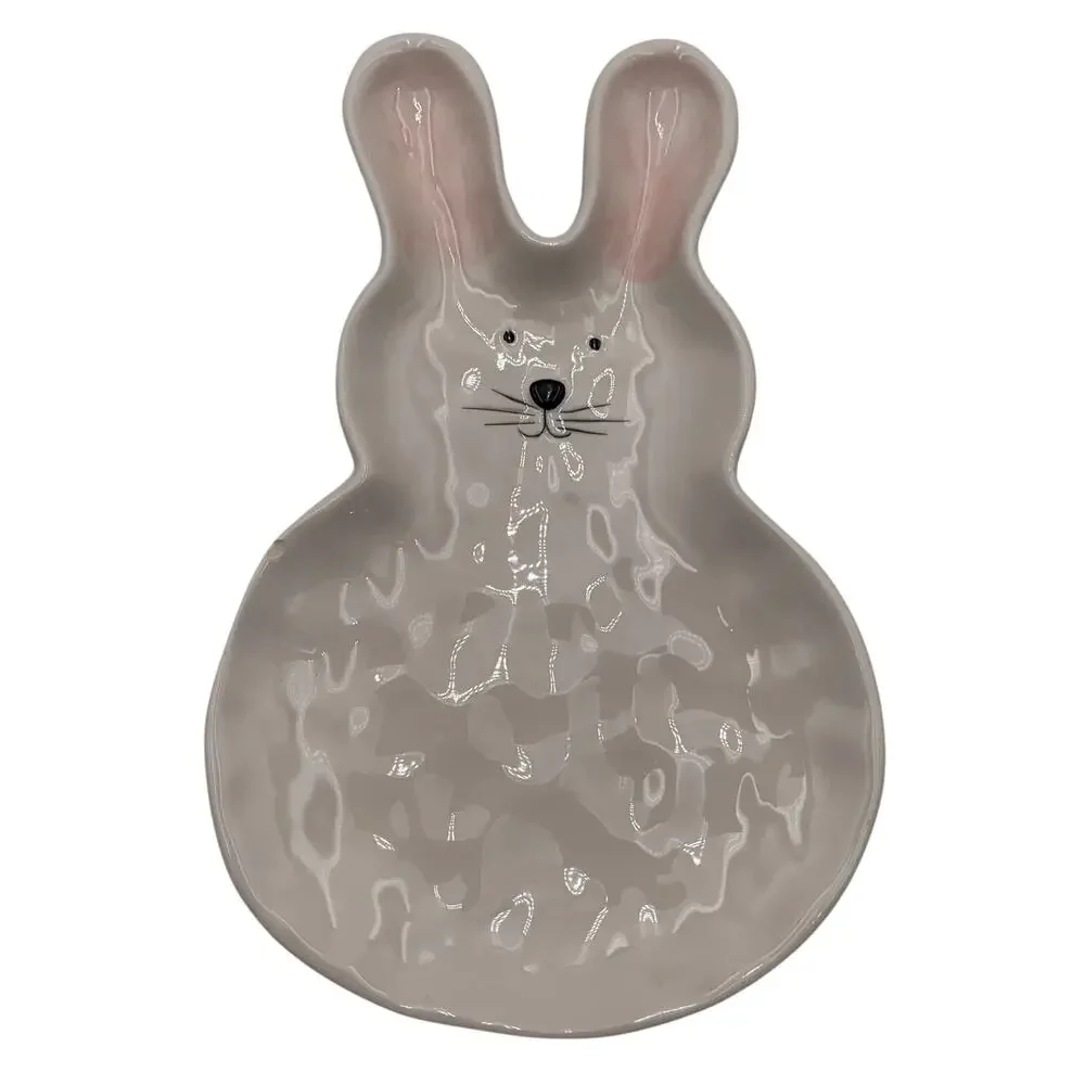 Easter Platter and Plates Rabbit Bunny Whiskers Whimsey‎ Home Whimsical Cupboard
